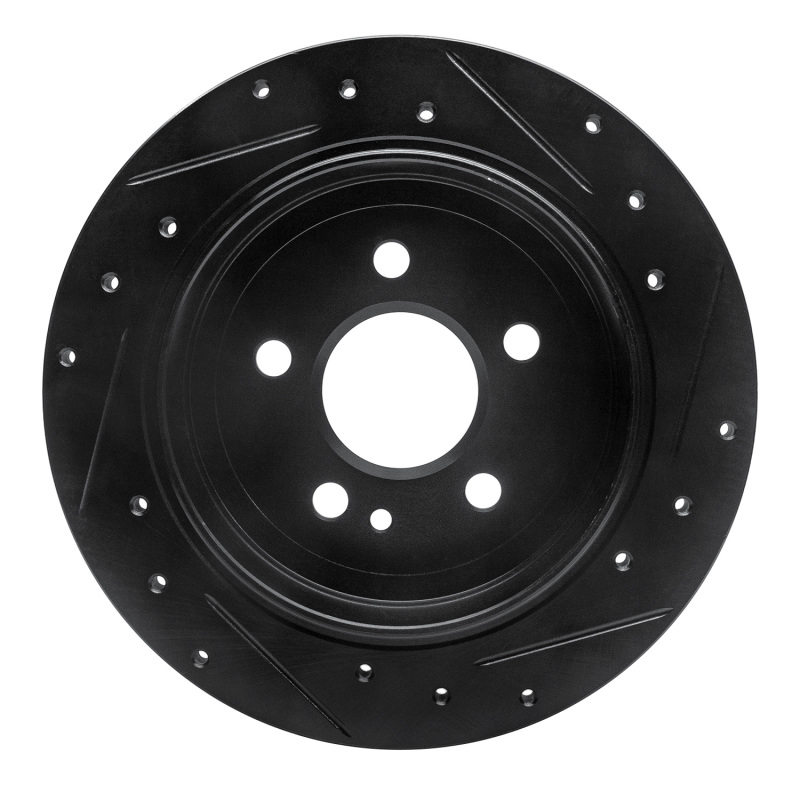 Mercedes-Benz ML320 Brake Rotor (1) - Rear Left - R1 Concepts - Drilled & Slotted - Black - `98-`05